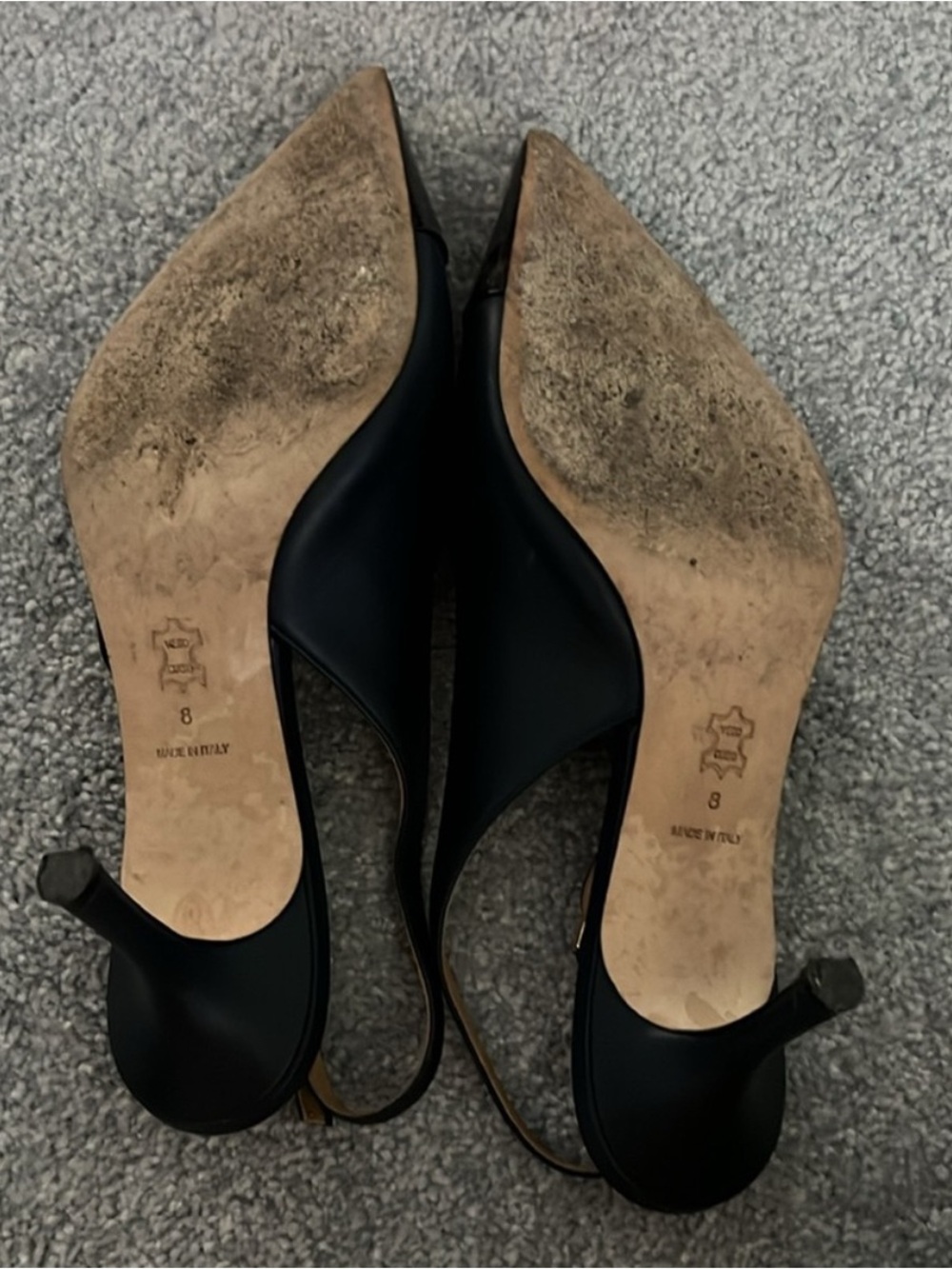 Tory Burch Black Pointed Patent Toe Slingback Heels - comes with shoe bag - Picture 3 of 4